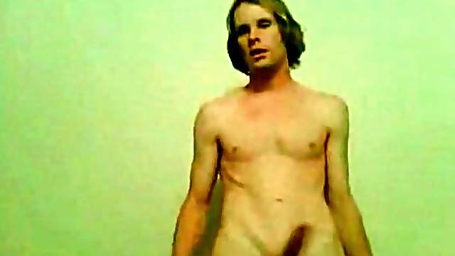 Sexy naked guy with hard body masturbates